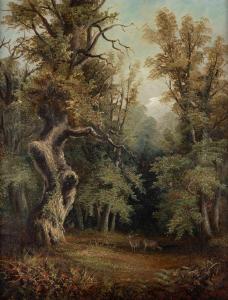 MELLOR Joseph 1850-1885,Park scene with deer,1875,Rosebery's GB 2022-03-22