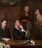 MELVILLE Antonia Meither 1875-1946,Four men in a restaurant,John Moran Auctioneers US 2015-10-20