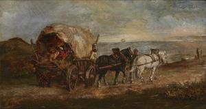 MELVILLE Harden Sidney 1824-1894,Horses pulling a cart along the shoreline,Rosebery's GB 2023-07-19