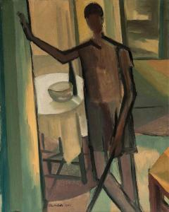 MELVILLE John 1902-1986,Lady standing with broom,1947,Dreweatts GB 2013-12-05