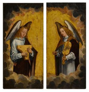 MEMLING Hans 1433-1494,An angel with a psaltery; An angel with a fiddle,Sotheby's GB 2022-01-28