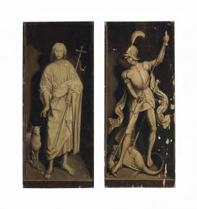MEMLING Hans 1433-1494,Saint John the Baptist; and Saint George killing t,Christie's GB 2014-10-30