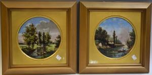 MENARD CH 1800-1800,fishing scene, river view,Bamfords Auctioneers and Valuers GB 2020-01-15