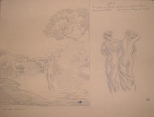 MENARD Emile Rene 1862-1930,Le lever de lune, deux nymphes,Millon & Associés FR 2005-11-18