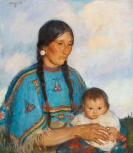 MENDENHALL Mary Gray 1888-1969,Indian Mother & Child,1926,Bonhams GB 2021-08-04