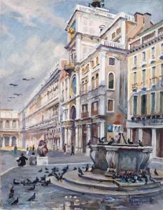 MENEGOZZO Vasco 1886-1974,Piazzetta San Marco,Cambi IT 2023-07-27