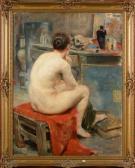 MENET Florent 1872-1942,Modèle nu dans l’’atelier du peintre,1894,VanDerKindere BE 2013-12-10