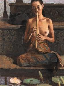 MENG Siew Hock 1942,Girl Playing Flute,1991,Bonhams GB 2023-10-04