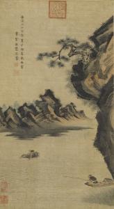 MENG WANG 1308-1385,FISHERMAN UNDER CLIFF,Sotheby's GB 2019-03-23