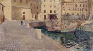 MENGARINI Pietro 1869-1924,Il porto di Anzio,1910,Finarte IT 2009-12-02
