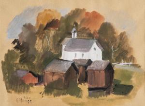 MENGE Charles 1920-2009,Hameau,1963,Dogny Auction CH 2022-04-05