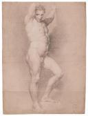 MENGS Anton Rafael 1728-1779,Study of a figure facing right with arms raised,Christie's 2019-01-31