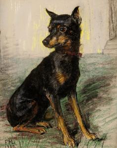 MENSHAUSEN LABRIOLA Frieda 1861-1939,Hundeportrait,1929,Zofingen CH 2019-11-14