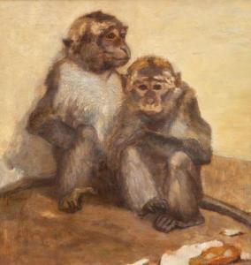 MENSION Cornelis Jan 1882-1950,'Aapjes' / Two monkeys,Venduehuis NL 2021-05-27