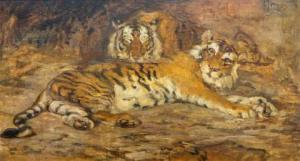 MENSION Cornelis Jan 1882-1950,Rustende tijgers,Venduehuis NL 2022-10-11