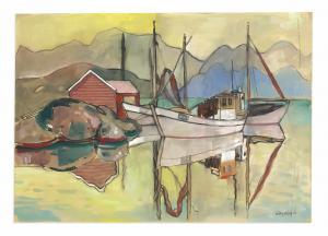 MENZ Willy 1890-1969,Bootshaus auf den Lofoten,1957,Historia Auctionata DE 2019-10-18