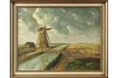 MENZEL Fritz,Landscape with windmilld,Twents Veilinghuis NL 2015-07-03