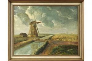MENZEL Fritz,Landscape with windmilld,Twents Veilinghuis NL 2015-07-03
