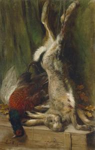 MENZEL Julie 1853-1942,Stilleben mit toten Hasen und Fasan,Galerie Bassenge DE 2016-05-28