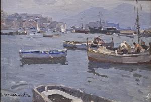 MERCADANTE Biagio 1893-1971,Barche al largo,Errico casa d'aste IT 2023-06-29