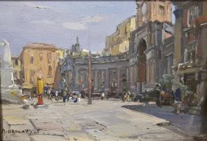 MERCADANTE Biagio 1893-1971,Piazza Dante a Napoli,Errico casa d'aste IT 2023-06-29