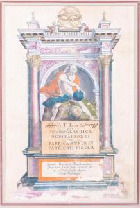 MERCATOR Gerardus, G. Kremer 1512-1594,TITLE PAGE - ATLAS SIVE COSMOGRAPHICAE MEDITAT,1595,Potomack 2022-01-28
