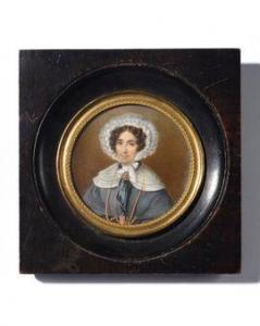 MERCIER,Dame de qualité avec coiffe blanche,1836,Osenat FR 2021-01-30