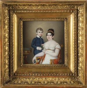 MERCIER Hyacinthe 1808-1839,Mamma con bambino con arredi Impero,Boetto IT 2015-09-28