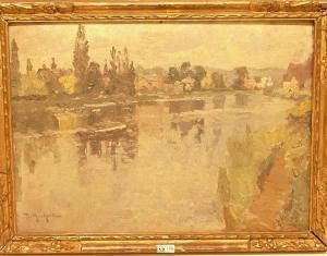 MERCKAERT Jules 1872-1924,Paysage lacustre à la barque,VanDerKindere BE 2022-12-20