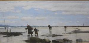 MEREDITH William 1851-1916,Cockle Gatherers on a Shore,1882,Brightwells GB 2019-07-24