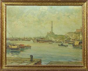 MERELLO Amedeo 1890-1979,Porto di Genova,Clars Auction Gallery US 2015-06-27