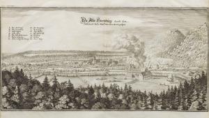 MERIAN Kaspar 1627-1686,Ansicht von Bad Harzburg "Die Alte Hartzburg (/) S,1654,Schloss 2022-09-10