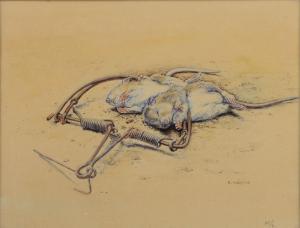 MERITE Edouard Paul 1867-1941,Deux souris prises au piège,De Maigret FR 2023-03-31