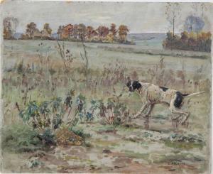 MERITE Edouard Paul 1867-1941,Pointaire et lièvre,Osenat FR 2023-07-09