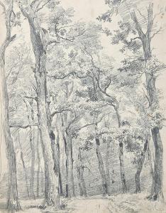 MERK Eduard 1816-1888,Blick auf einen Waldweg,Winterberg Arno DE 2021-04-24
