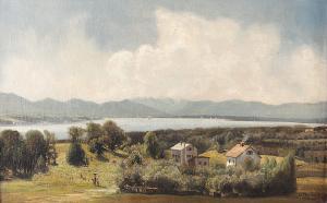 MERKEL L.,Blick auf einen Voralpen-See,Palais Dorotheum AT 2014-04-15