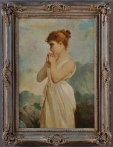 MERKEL Otto 1800-1900,WISTFUL YOUNG LADY,Stair Galleries US 2010-09-25