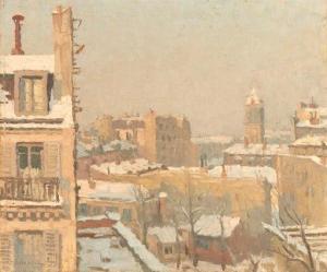 MERLE Jules 1900-1900,A snowy vista,1916,Christie's GB 1999-06-15