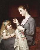 MERLES Hughes 1823-1881,The Embroidery Lesson,Christie's GB 2003-10-29