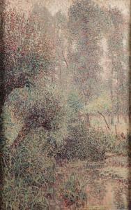 MERLIN Louis 1886-1919,Point d'eau en lisière de forêt,1914,Campo & Campo BE 2022-10-25