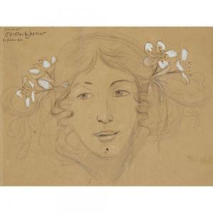 MERODACK JEANNEAU Alexis 1873-1919,PORTRAIT DE FEMME,1900,Tajan FR 2024-02-06