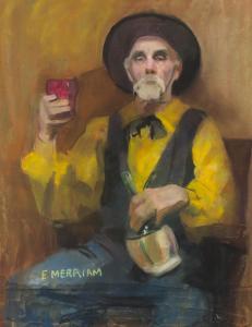 MERRIAM LUKITS Eleanor,Man in western attire with wine bottle,1942,John Moran Auctioneers 2019-11-03