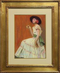 MERRIAM LUKITS Eleanor 1909-1948,Spanish Lady with Cigarette,Clars Auction Gallery US 2014-05-17