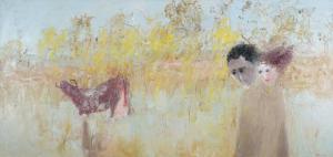 Merric Bloomfield BOYD Arthur,Potter and Wife in a Field with Cow,1969,Mossgreen 2016-08-21