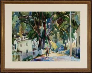 MERRICK James Kirk 1905-1985,untitled (street scene),1937,Provincetown Art Association US 2021-09-26