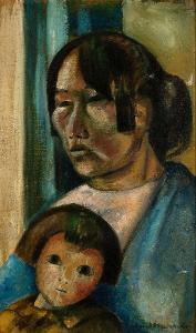 Merrild Knud 1894-1954,Mother & Child - Taos Indians,Santa Fe Art Auction US 2023-07-21