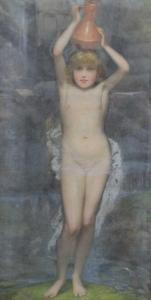 MERRITT Anna Massey Lea 1844-1930,A young Girl standing,Halls GB 2022-09-07