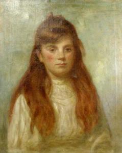 MERRITT Anna Massey Lea 1844-1930,portrait of a young lady with auburn hair,Halls GB 2010-05-19