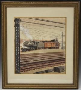 MERRITT Warren Chase 1897-1968,Railroad Station,Slawinski US 2018-04-29