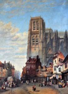 MERRY Tom,Market Scene with Cathedral,Elder Fine Art AU 2011-12-01